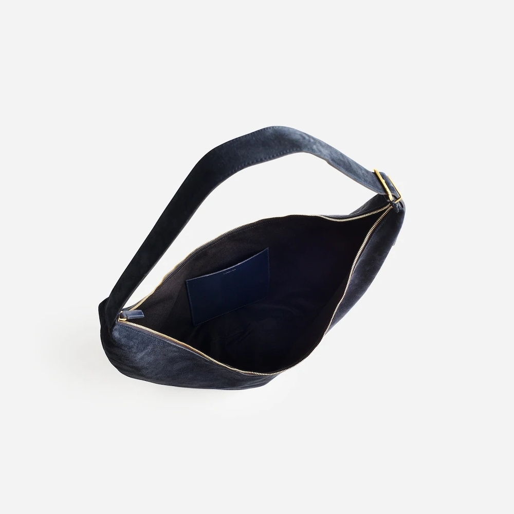 Madewell Essential Curve Should Bag - Deep Indigo Suede - Picture 4 of 5